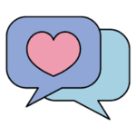 chat bubble with heart