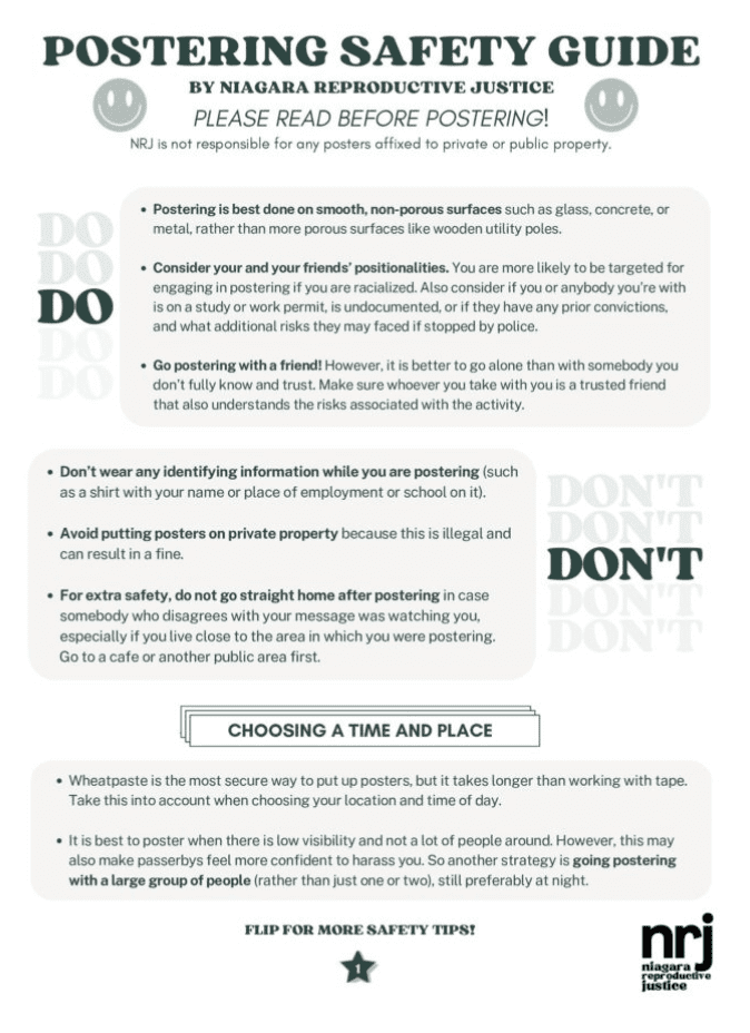 screenshot of first page of postering safety guide