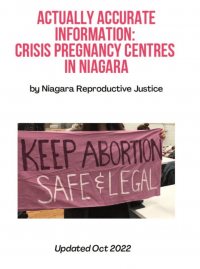 cover of our zine about crisis pregnancy centres